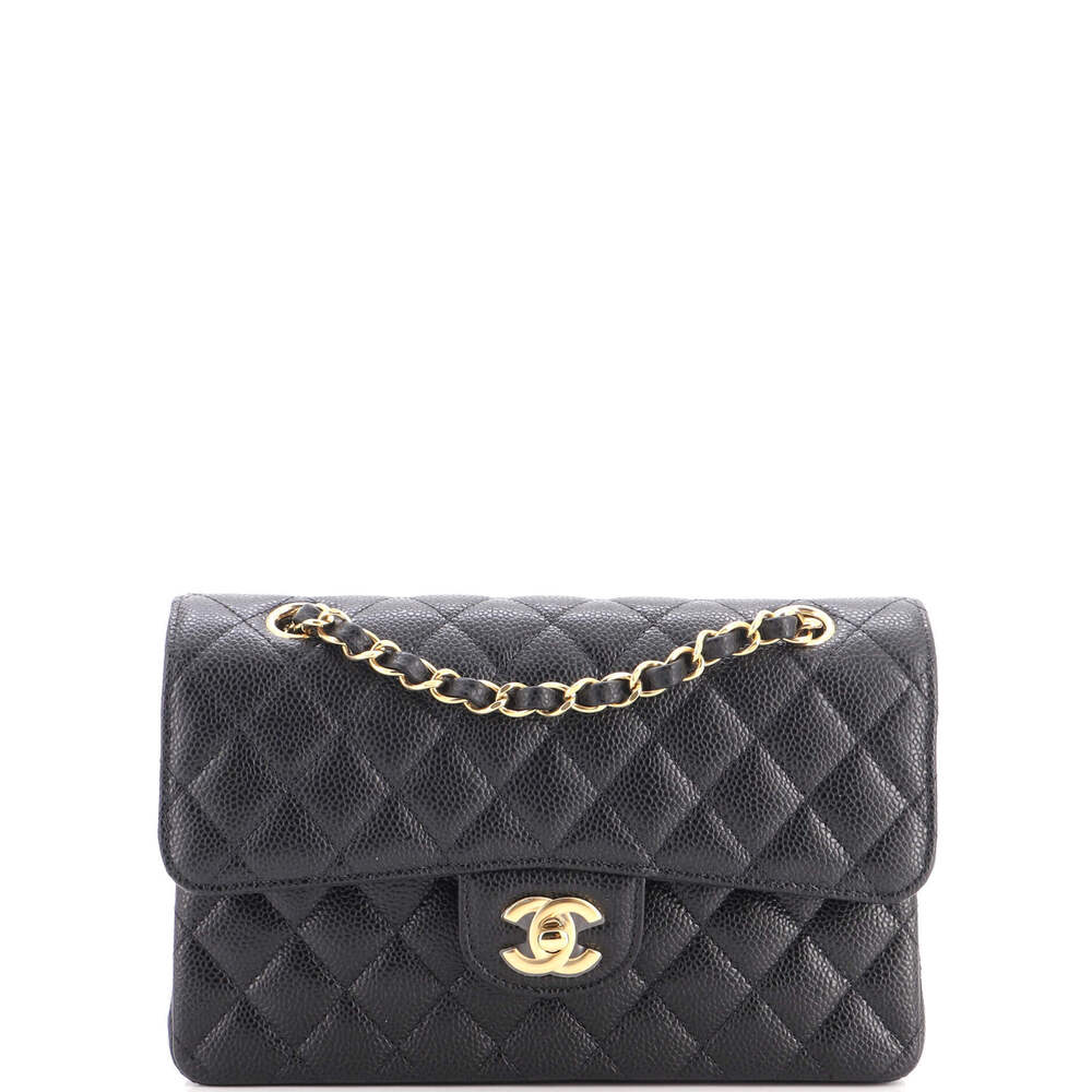Chanel Small Classic Double Flap Bag Quilted Caviar